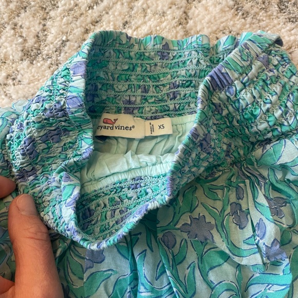 Vineyard Vines Guana Floral Smocked Skirt in Crystal Blue - Picture 2 of 4